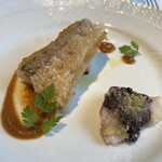 リストランティーノ ルベロ - 甘鯛の鱗焼　ワラサのパン粉焼き