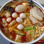 麺カフェ ひまわり - 酸辣湯麺＋トッピング卵類