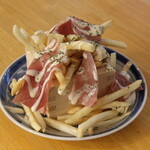 raw Prosciutto fries