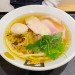 超純水採麺 天国屋 - 鶏白醤油ラーメン」¥950+「蘭王味玉」¥150