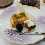 ホテル双葉 - デザートのアップルパイ、柿チーズが珍しい