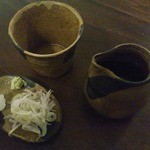 そば猪口と徳利、薬味