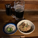 源氏 - 生ビール＋ぬか漬け＋小鉢