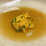 ラトリエ あべ - ⑥ 付合せ：阿波尾鶏+クエのスープの濃い出汁リゾットを残ったスープへ...