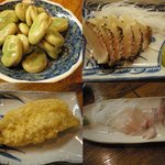 エノキ屋酒店 - 空豆、鯛、シマアジ、イワシ天