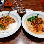 上海華龍 - 【2021.11.1(月)】本日のランチ②(担々冷麺＋豚肉細切り四川風炒め丼)1,000円