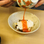 山玄茶 - 上からご飯と更に卵黄を♥️