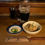 源氏 - 生ビール＋ぬか漬け＋小鉢