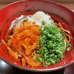 車力門 おの澤 - 〆①冷やの桜海老たっぷりのお蕎麦！香り香り！