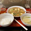 丸三 - 料理写真:麻婆豆腐定食、大蒜効いてるけどウンマイ！