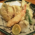 隠れ家Dinning　味杜 - 天ぷら盛り合わせ(海老、地タコ、鯛、あなご)