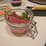 フロリレージュ - 秋川牛イチボとハツのロティ瞬間燻製の肉