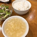 李白 - サラダ・スープ・ご飯