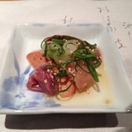 じどりや 穏座 - 「淡海地鶏食べ尽しコース」の一品。2012.11.