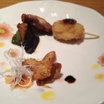 じどりや 穏座 - 「淡海地鶏食べ尽しコース」の一品。2012.11.