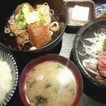 梅月 - (ランチ)梅月御膳（ブリ大根、ねぎとろ）2012/11