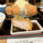 とんかつ いわい - とんかつ醤油　茎ワサビ乗せ