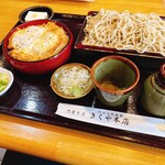 菊屋本店 - カツ丼（小）そばセット