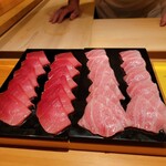 鮨 さかい - 中トロと大トロ