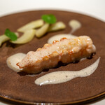 レストラン オオツ - 2021.11 駿河湾産ラングスティーヌ 頭から取ったエスプーマソース フヌイユ