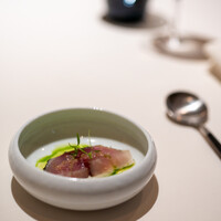 レストラン オオツ - 2021.11 〆鯖（〆て炙った丹後半島産真鯖、フヌイユムース、ペルノービネグレット、エシャロット）