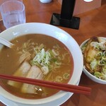 Kourakuen - 喜伝ラーメン(期間限定)ロカボ麺大盛り+チャーシュー丼プレミアム(大盛)