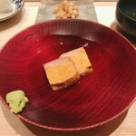 たかおか - 鮟肝　また味が薄めで山葵たっぷりで