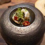 ル クーリュズ - 南知多の鱧にドライトマト、玉ねぎにんにくのソース、塩漬けの酢橘