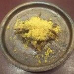 イル アオヤマ - ●アジメドジョウのフリット、自家製からすみ