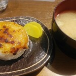 Nihonshu Baru Ginzou - 味噌焼きおにぎり＆味噌汁