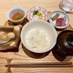 炎水 - ご飯 新いくら 鰹 白甘鯛 香の物 留椀