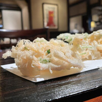 蕎麦懐石 無庵 - 白海老のかき揚げ