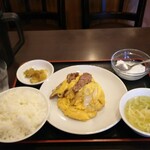 Honkonya - 牛肉と玉子炒め定食（日替り定食）