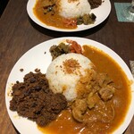 スパイスバル猫六 - 【あいがけ　ドライカレー+ジンジャーチリポーク】