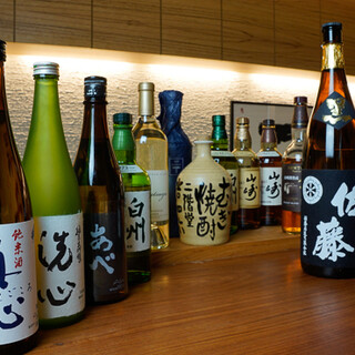 A wide selection of wines and sake that go well with Tempura
