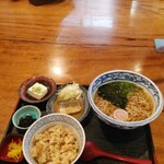 そば家 一創庵 - 鯖みそ煮定食（かけそば、かやくご飯大盛り）