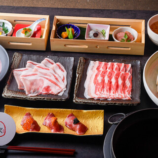 Enjoy the famous "Kurobuta Shabu shabu shabu" with the Nishiazabu store limited course!