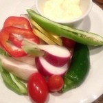 産地直送美味しい生野菜盛り　自家製マヨネーズ