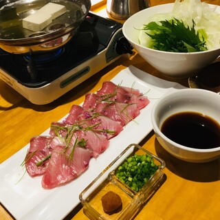 冬の季節の限定鍋『鰤のしゃぶしゃぶ鍋』