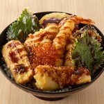 Lunch Sushiya no Ten-don (tempura rice bowl) with miso soup