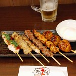 Nagoya Saisei Sakaba Mitsue Mon - 三河鶏の串焼き6種盛り