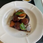 花梨 - 肉団子と野菜の黒酢炒め