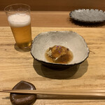 Tempura Takeuchi - ナスと渡蟹のポン酢ジュレ添え