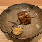 天ぷら たけうち - 有明の天然ウナギと広島のムール貝