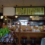 米沢らーめん 山形 - カウンター席。