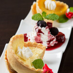 Assortment of homemade cheese tarts and pumpkin tarts