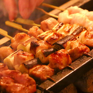 Two Grilled skewer made with domestic Daisen chicken cost 308 yen including tax!