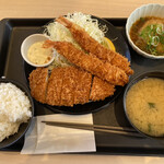 Matsunoya - とんかつと海老フライ2尾定食+おろし