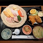 新海 - 牡蠣フライ寿司セット 1,200円