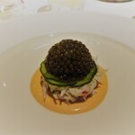 ムニ アラン デュカス - 北海道産毛蟹の冷製 キャビア・ゴールド コライユのエミュルション